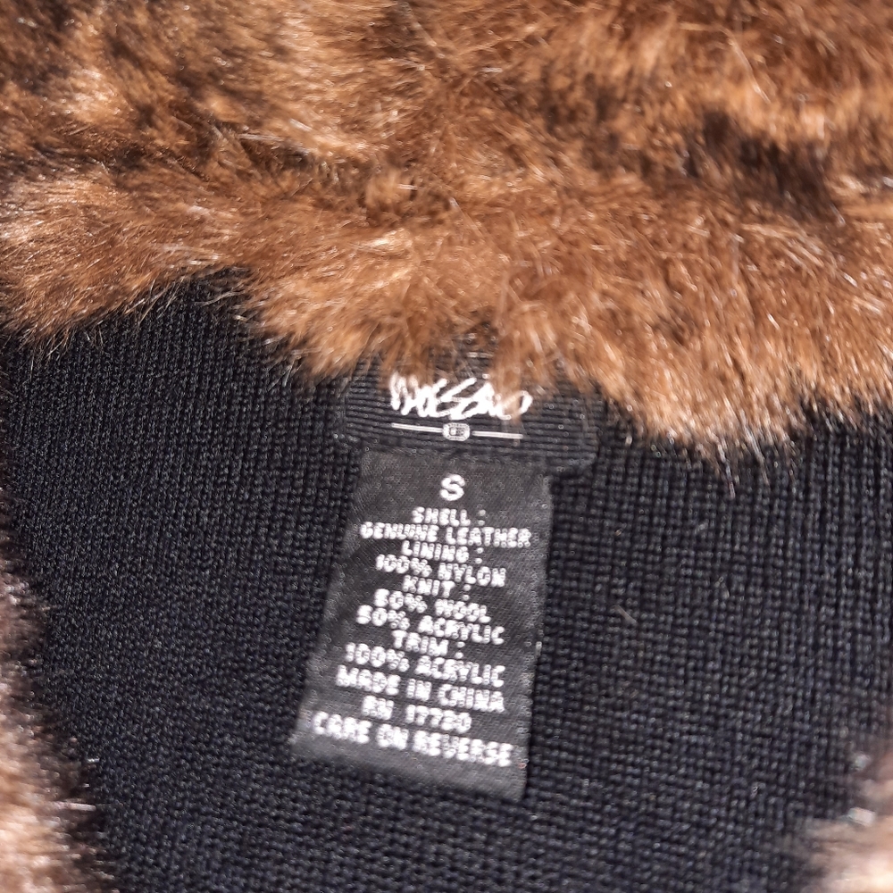 Mossimo Small Genuine Leather Shell Wool Jacket - image 6